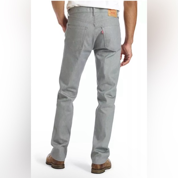 Levis 501 Jeans Mens 40x32 Gray Button Fly Red Tab Straight Leg No Stretch Denim - Picture 1 of 7